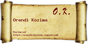 Orendi Kozima névjegykártya